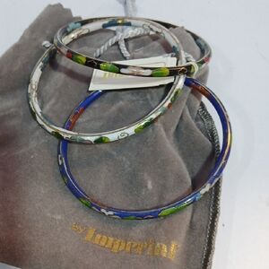 Imperial Blue and White Floral Bangle Set